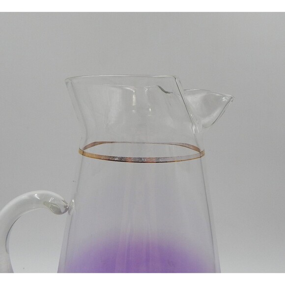 Blendo West Virginia Glass Lemonade Pitcher Frosted Lavender Glass 11.5 Inches - Picture 7 of 12